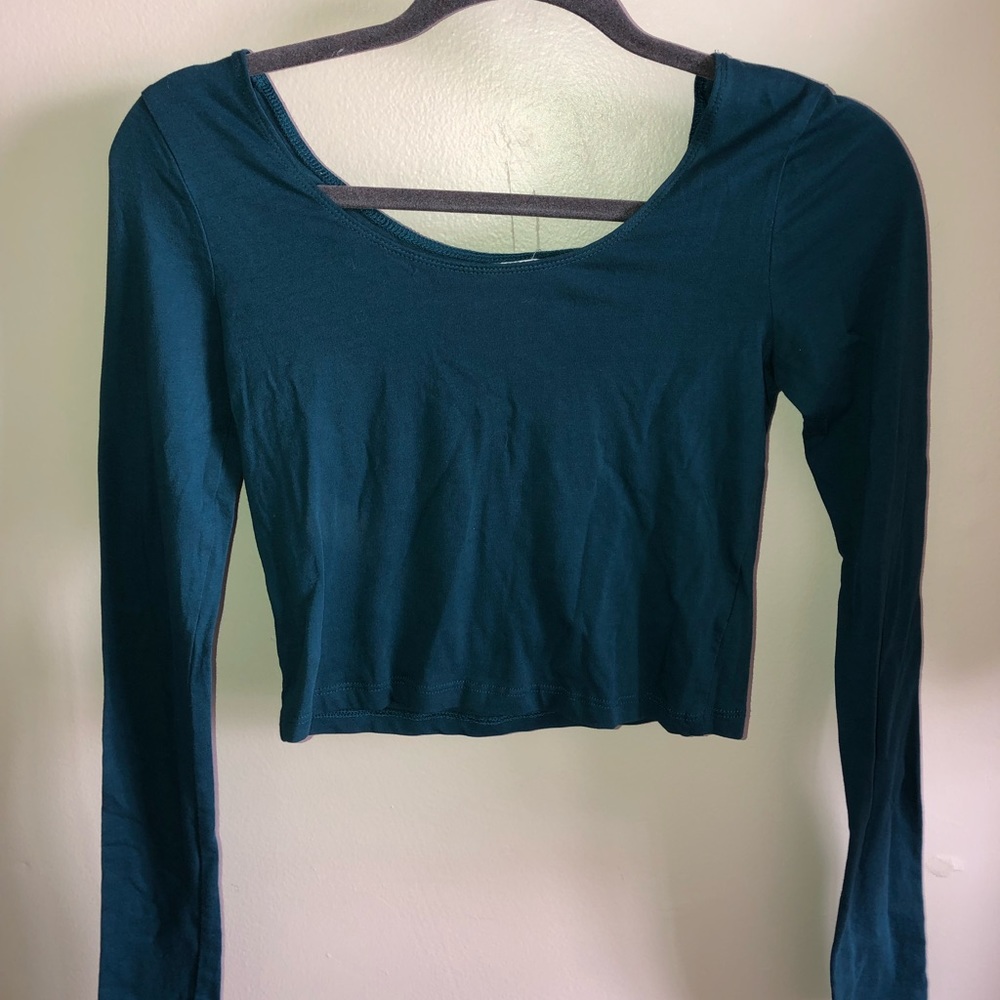 Garage turquoise crop top